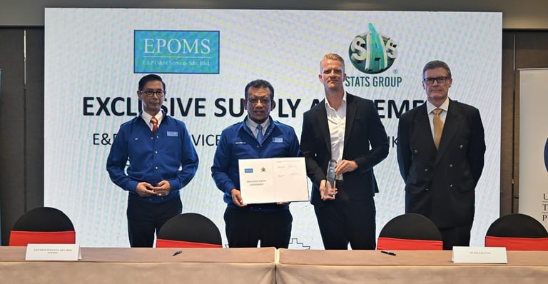 STATS has signed an exclusive supply agreement with Malaysia’s E&P O&M Services Sdn Bhd (EPOMS).