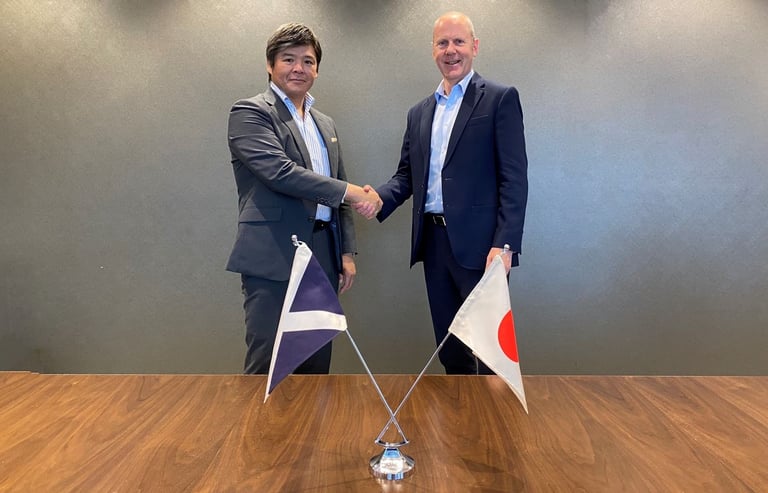Koichi Fujita, Chief Operating Officer, Iron & Steel Products Business Unit of Mitsui & Co., Ltd. and Leigh Howarth, Chief Executive Officer of STATS (UK) Limited