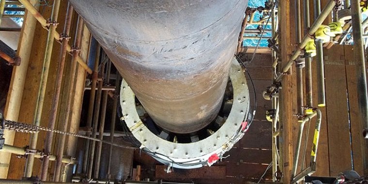 External-lifting-tool-caisson-securing