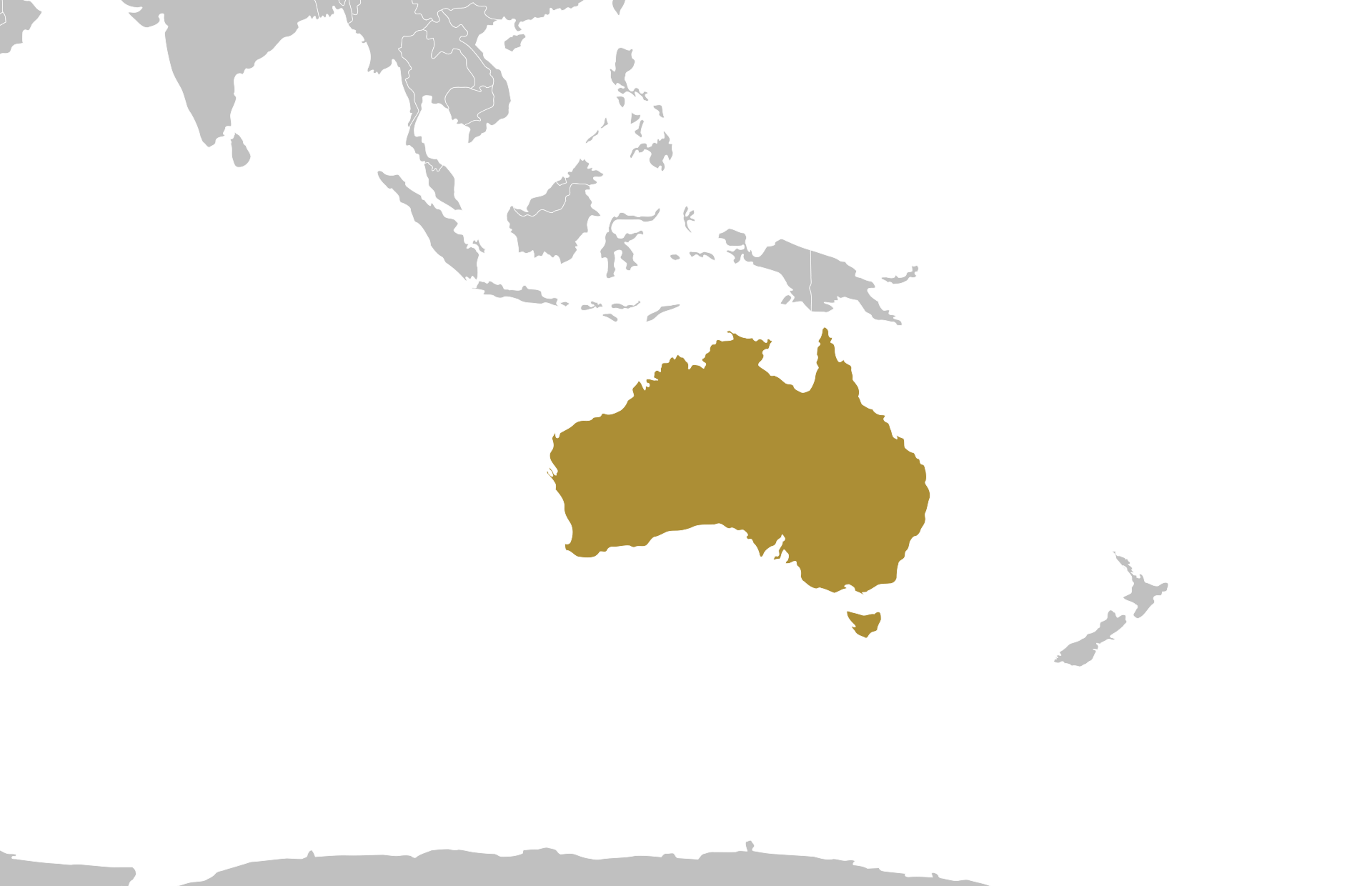 Australia location on a map