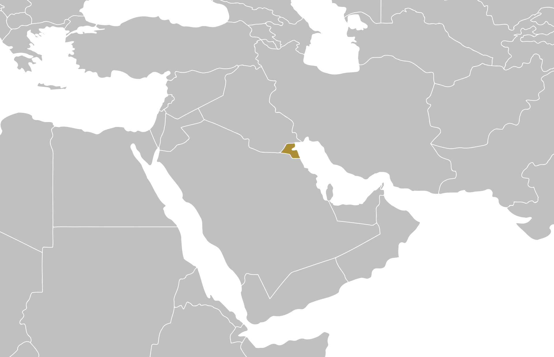 Kuwait location on a map