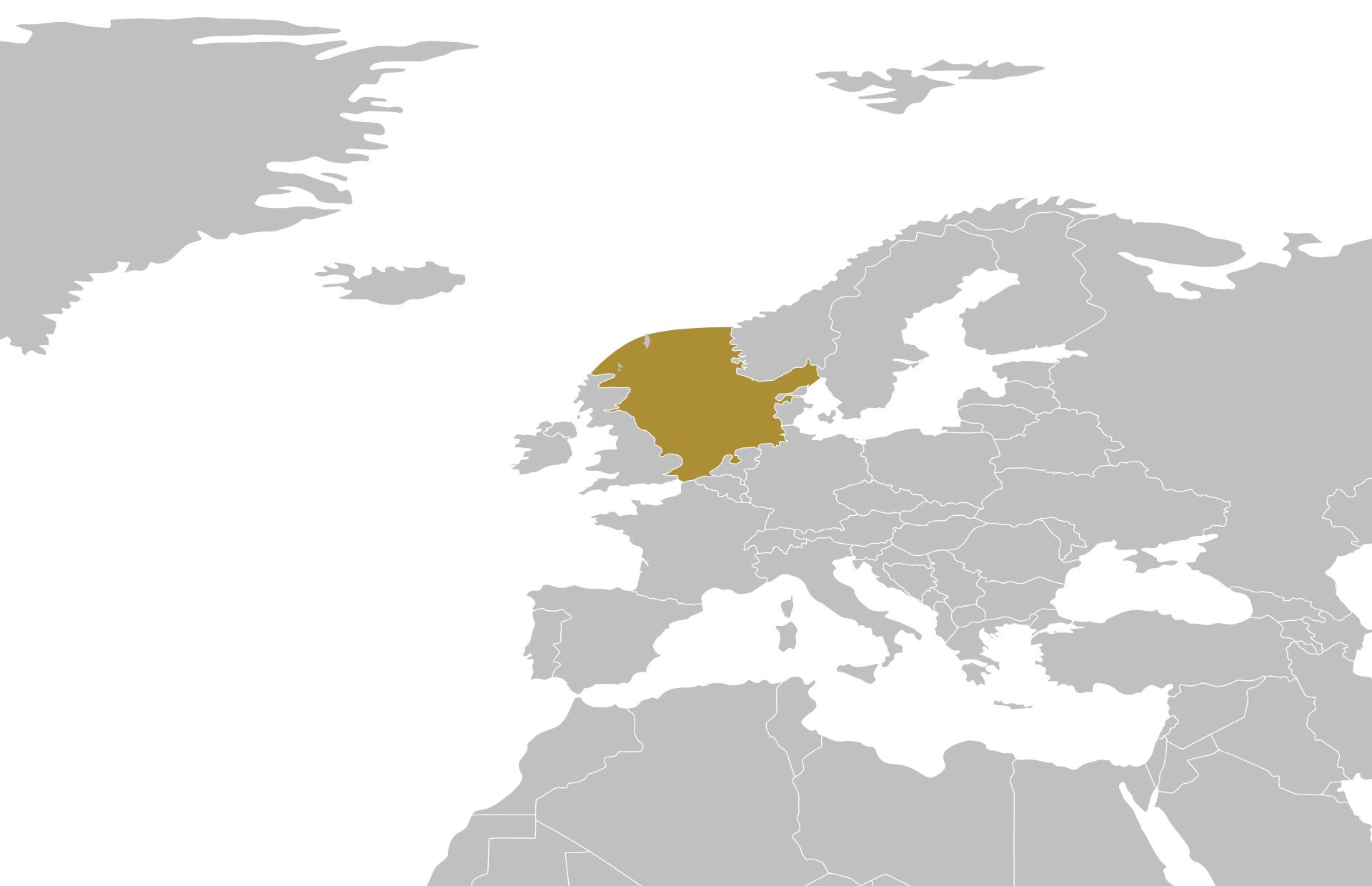 North Sea location on a map
