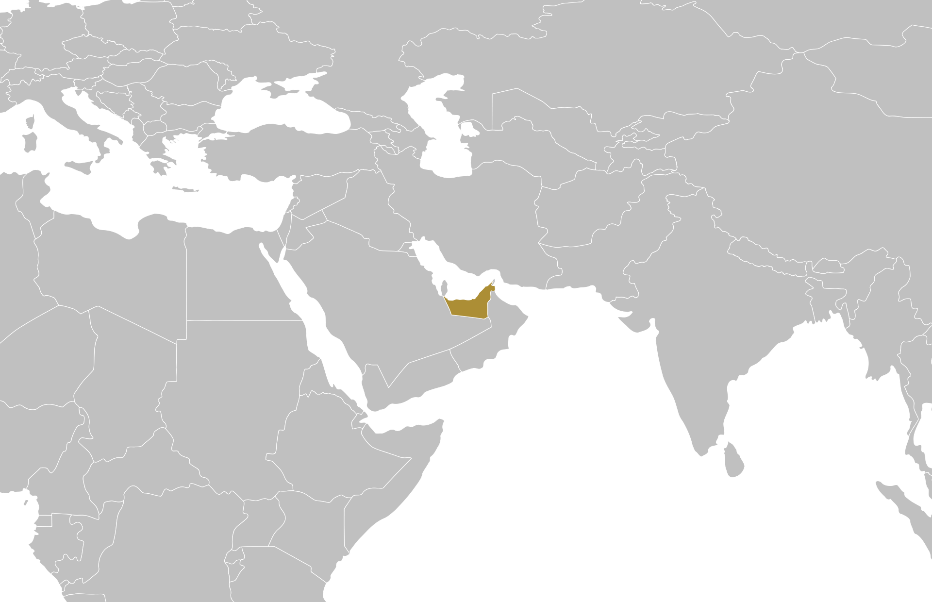 UAE UAE location on a map