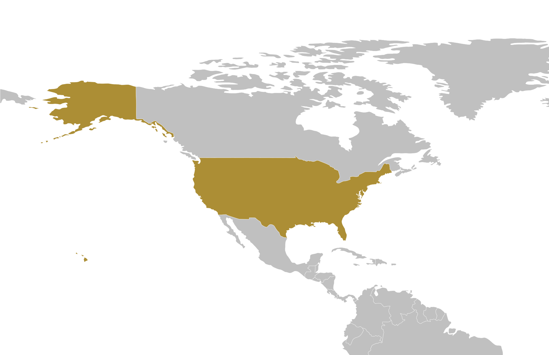 USA location on a map